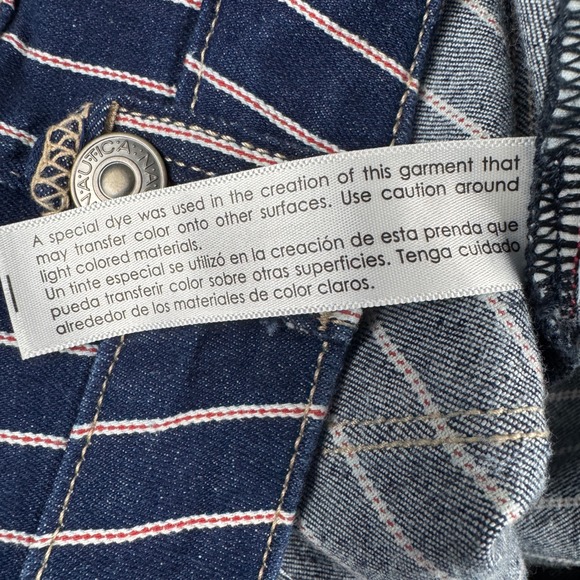 Nautica‎ Jeans Womens Blue White Pink Pinstripe Striped Denim Pants Size 8 - Picture 5 of 16